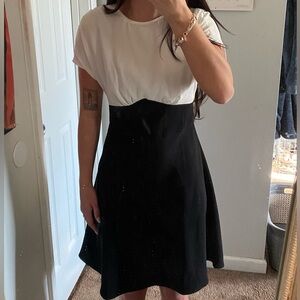 CeCe Black and White Mini Dress